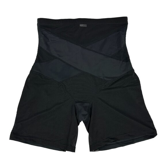 High-Waisted Black Shapewear Shorts - Breathable Nylon & Spandex Blend Size 2XL - Picture 1 of 3